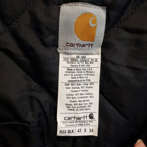 NWT CARHARTT Yukon Extremes Arctic Biberall R33 BLK (Dark Black) Men's 42X34 - Picture 2 of 9